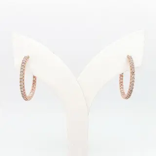 IGI Certified 1.00ct Pink Diamond Earrings - 14 karaat Rosé goud - Oorbellen - ***GEEN RESERVEPRIJS***