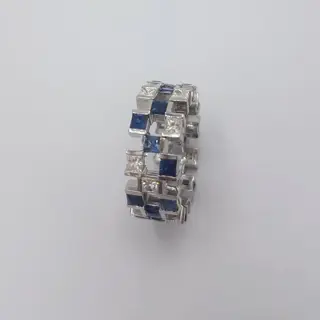 Vasari - 18 karaat Witgoud - Ring - 1.20 ct - Saffieren