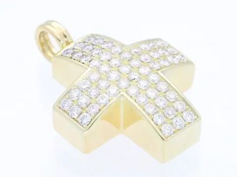 Kreuz Anhänger mit echten weißen Brillanten - 18 karaat Geel goud - Hanger - 2.00 ct Diamant