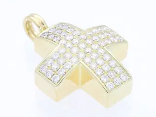 Kreuz Anhänger mit echten weißen Brillanten - 18 karaat Geel goud - Hanger - 2.00 ct Diamant