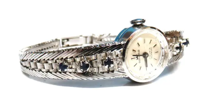 Amara Damenuhr - 835 Zilver - Armband - 0.20 ct Saffier