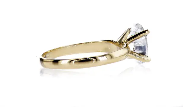 1.47 Ct G/VS1 Oval Diamond Ring - 14 karaat Geel goud - Ring - Helderheid versterkt Diamant