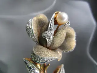 Rose Brooch Verguld, Zilver - Broche Akoya parel