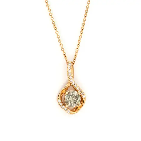 1.13 tcw SI1 Diamond Pendant - 14 karaat Rosé goud - Hanger - 1.02 ct Diamant - 0,11 ct DIamods - Geen minimumprijs