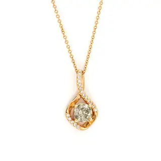 1.13 tcw SI1 Diamond Pendant - 14 karaat Rosé goud - Hanger - 1.02 ct Diamant - 0,11 ct DIamods - Geen minimumprijs