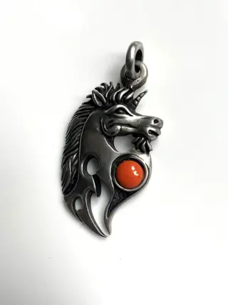 835 Zilver - Collier met hanger Koraal