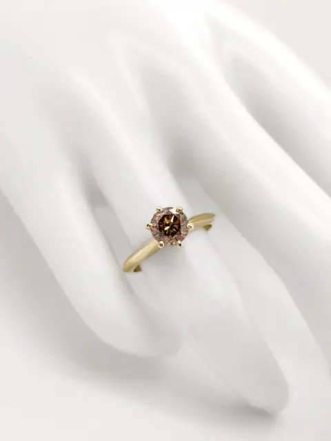 *NO RESERVE PRICE* 1.13ct Fancy Diamond Ring - 14 karaat Geel goud - Ring