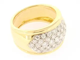 18 karaat Geel goud, Witgoud - Ring - 1.38 ct Diamant