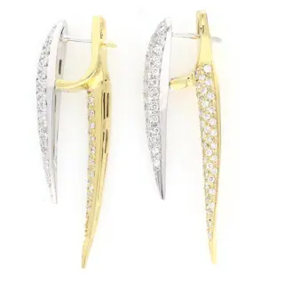 '' No Reserve Price '' - 18 karaat Geel goud, Witgoud - Oorbellen - 3.30 ct Diamant