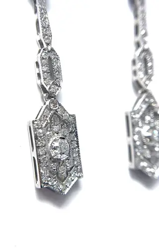 18 karaat Witgoud - Oorbellen - 1.49 ct Diamant