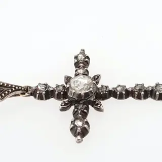 G.J. Vollenga (1925 -1959) - 835 Zilver - Hanger - 12 roosgeslepen diamanten