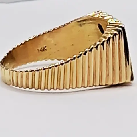 14 karaat Geel goud - Ring Saffier