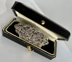 NO RESERVE Art Deco duette brooch - 925 Zilver - Broche