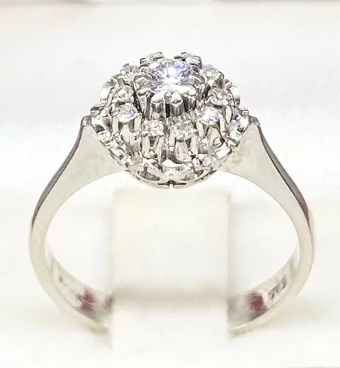 18 karaat Witgoud - Ring Diamant - Diamanten
