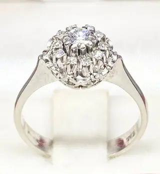 18 karaat Witgoud - Ring Diamant - Diamanten