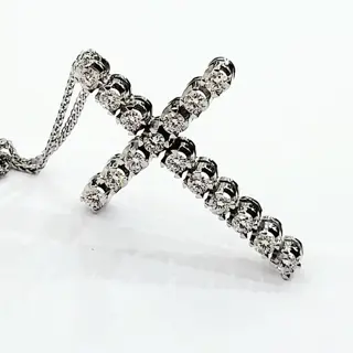 Astralia - 18 karaat Witgoud - Collier met hanger - 1.12 ct Diamant