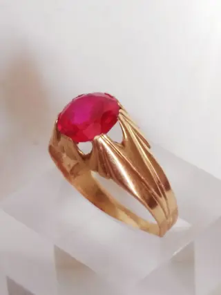 18 karaat Geel goud - Ring - 1.00 ct Robijn