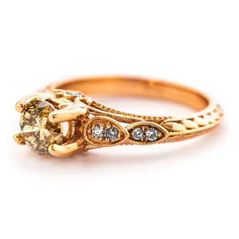 1.06 tcw Diamond Ring - 14 karaat Rosé goud - Ring - 0.95 ct Diamant - Diamanten van 0,11 ct - geen minimumprijs