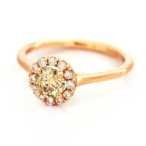 0.71 tcw VS2 Diamond Ring - 14 karaat Rosé goud - Ring - 0.53 ct Diamant - Diamanten van 0,18 ct - geen minimumprijs