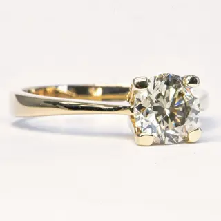 1.25 ct Natural Fancy Yellowish Gray SI1 - 14 karaat Geel goud - Ring - 1.25 ct Diamant - Geen minimumprijs