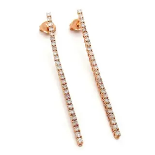 0.92ct Pink Diamonds - 14 karaat Rosé goud - Oorbellen - ***GEEN RESERVEPRIJS***