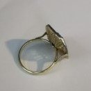 18 karaat Goud, Zilver - Ring - 1.60 ct Aquamarijn - Diamanten