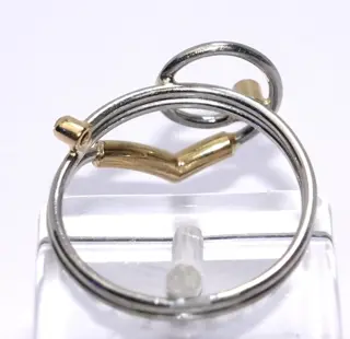 HANDCRAFTED - 18 karaat Geel goud, Platina - Ring - 0.02 ct Diamant
