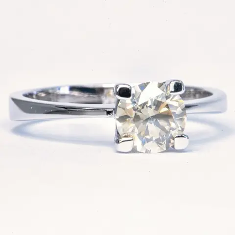 1.03 ct Light Gray SI2 - 14 karaat Witgoud - Ring - 1.03 ct Diamant - Geen minimumprijs