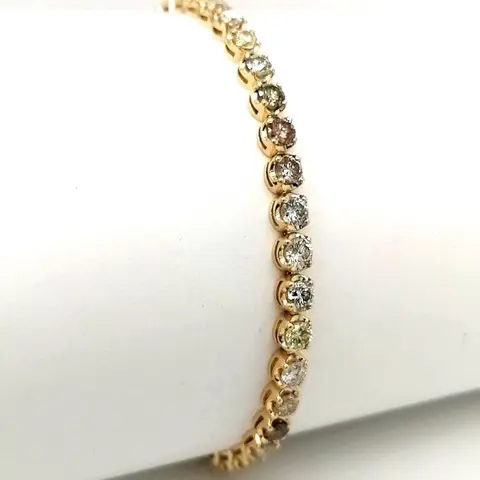 ***no reserve price* Geel goud - Tennis bracelet - 4.75 ct Diamant