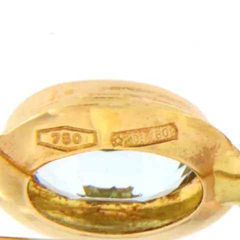 18 karaat Geel goud - Broche - 1.60 ct Aquamarijn