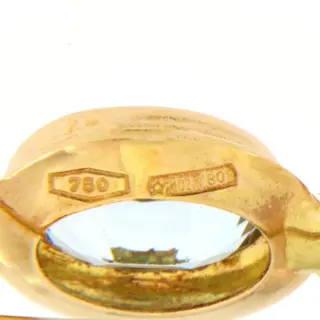 18 karaat Geel goud - Broche - 1.60 ct Aquamarijn
