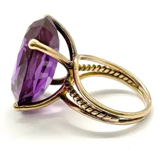 “NO RESERVE PRICE” - 14 karaat Geel goud - Ring - 17.00 ct Amethist