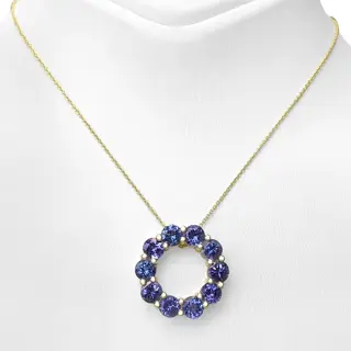 4.10 Carat Tanzanite - 14 karaat Geel goud - Collier met hanger - GEEN RESERVE