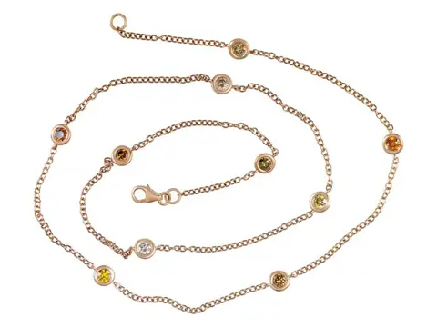 1.03 Carat Fancy Colors Diamond - 14 karaat Rosé goud - Halsketting - GEEN RESERVE