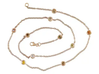 1.03 Carat Fancy Colors Diamond - 14 karaat Rosé goud - Halsketting - GEEN RESERVE