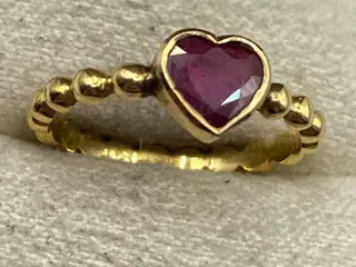 NO RESERVE PRICE - 18 karaat Geel goud - Ring Robijn