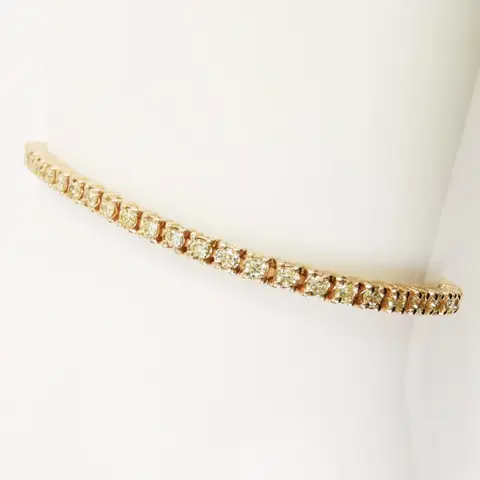 2.00 ct vs light yellow to fancy intense yellow diamonds eternity tennis bracelet - 14 karaat Rosé goud - Armband Diamant - Diamanten, AIG gecertificeerd zonder reserve