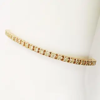 2.00 ct vs light yellow to fancy intense yellow diamonds eternity tennis bracelet - 14 karaat Rosé goud - Armband Diamant - Diamanten, AIG gecertificeerd zonder reserve