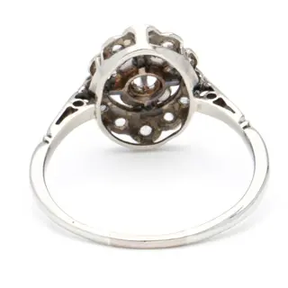 No reserve - 18 karaat Witgoud - Ring - 0.07 ct Diamant