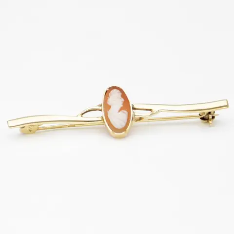 No Reserve - 14 karaat Goud - Broche - Camee