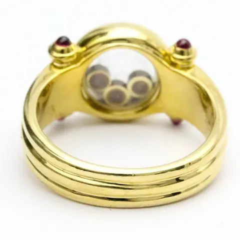 Chopard - 18 karaat Geel goud - Ring Diamant - Robijn