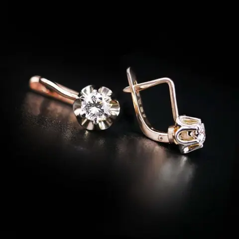 14 karaat Goud - Oorbellen - 0.60 ct Diamant