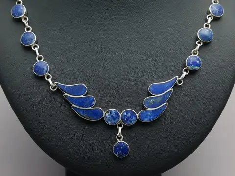 Vintage, Lapis Lazuli - 950 Zilver - Halsketting