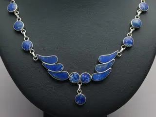 Vintage, Lapis Lazuli - 950 Zilver - Halsketting