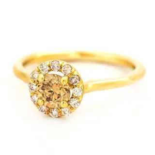 0.66 tcw SI1 Diamond Ring - 14 karaat Geel goud - Ring - 0.52 ct Diamant - Diamanten van 0,14 ct - geen minimumprijs