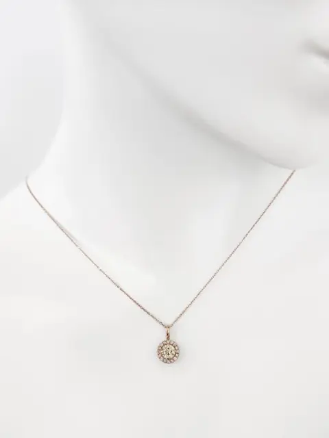 0.64 tcw Fancy and Pink Diamond Pendant - 14 karaat Rosé goud - Hanger - ***Geen minimumprijs***