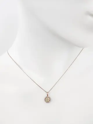 0.64 tcw Fancy and Pink Diamond Pendant - 14 karaat Rosé goud - Hanger - ***Geen minimumprijs***