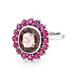 4.96 tcw Spinel Ring Platina - Ring - 3.68 ct Spinel - 1,28 ct robijnen - geen minimumprijs
