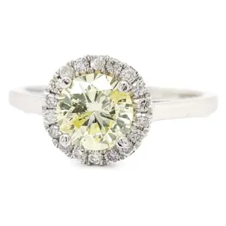 1.22ct tcw Fancy and Pink Diamond Ring - 14 karaat Witgoud - Ring - ***Geen minimumprijs***