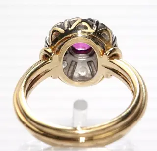 HANDCRAFTED - 18 karaat Geel goud, Witgoud - Ring - 0.50 ct Robijn - Diamanten